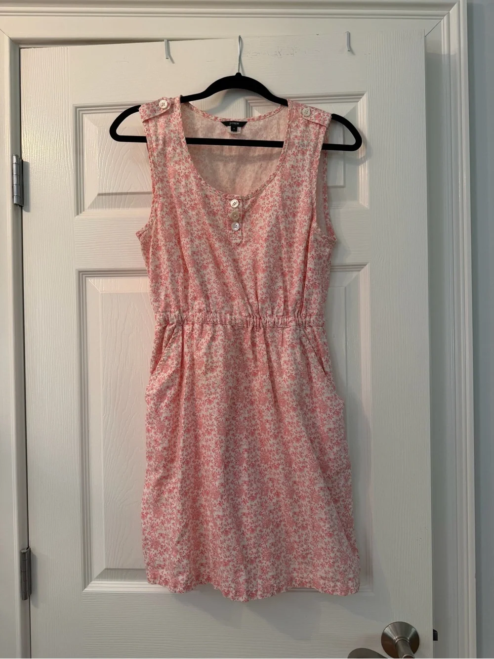 J. Crew Pink Floral Sleeveless Sundress